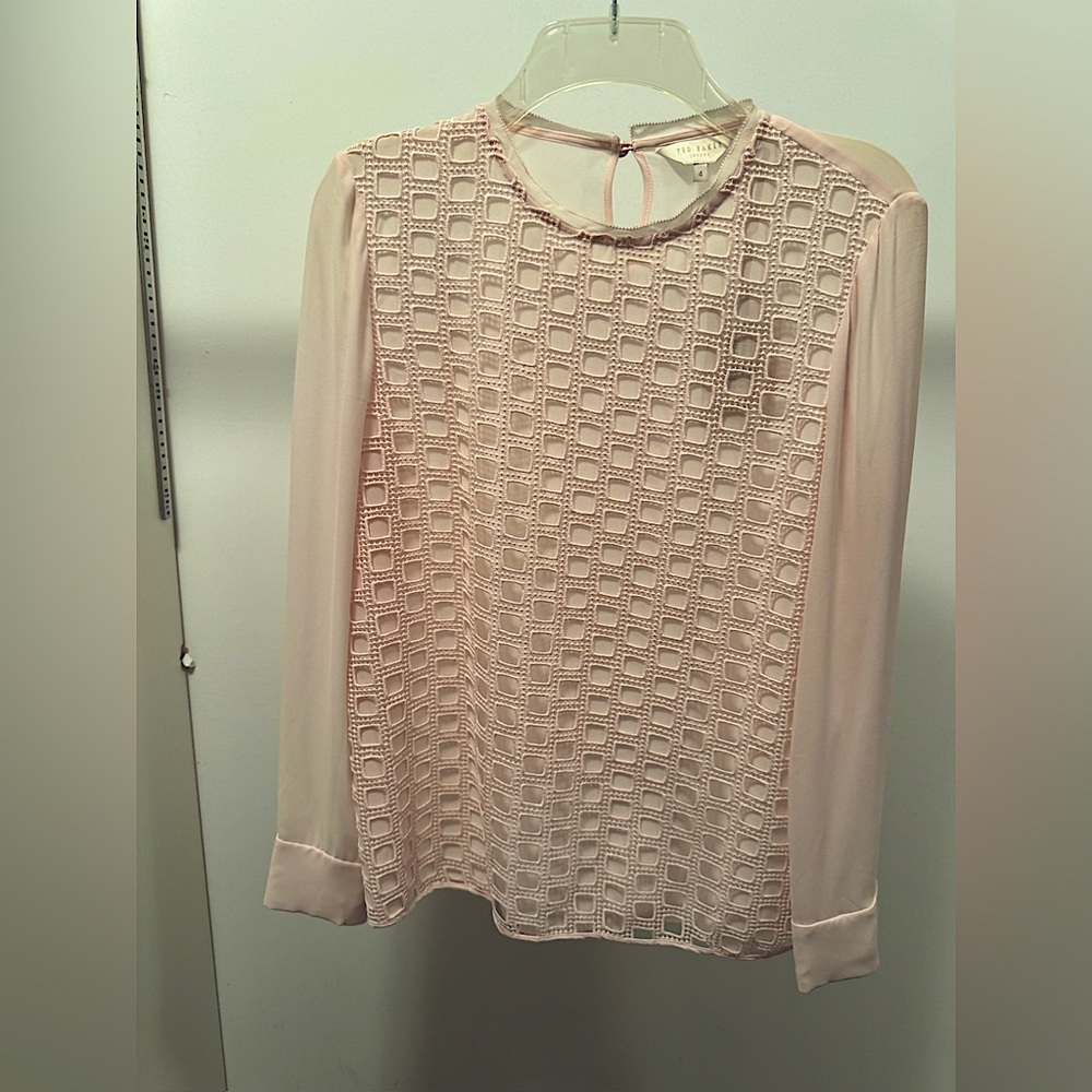 TED BAKER | LONG SLEEVE LACE OVERLAY TOP